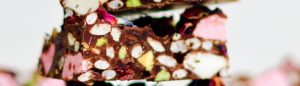picture of chocolate and peanut butter rocky road slice